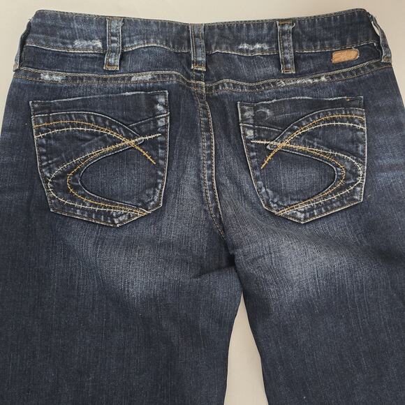 Silver Jeans Womens 30 Boot Cut Low Rise Dark Wash Denim Stretch Lola 30 x 33 - Picture 7 of 11
